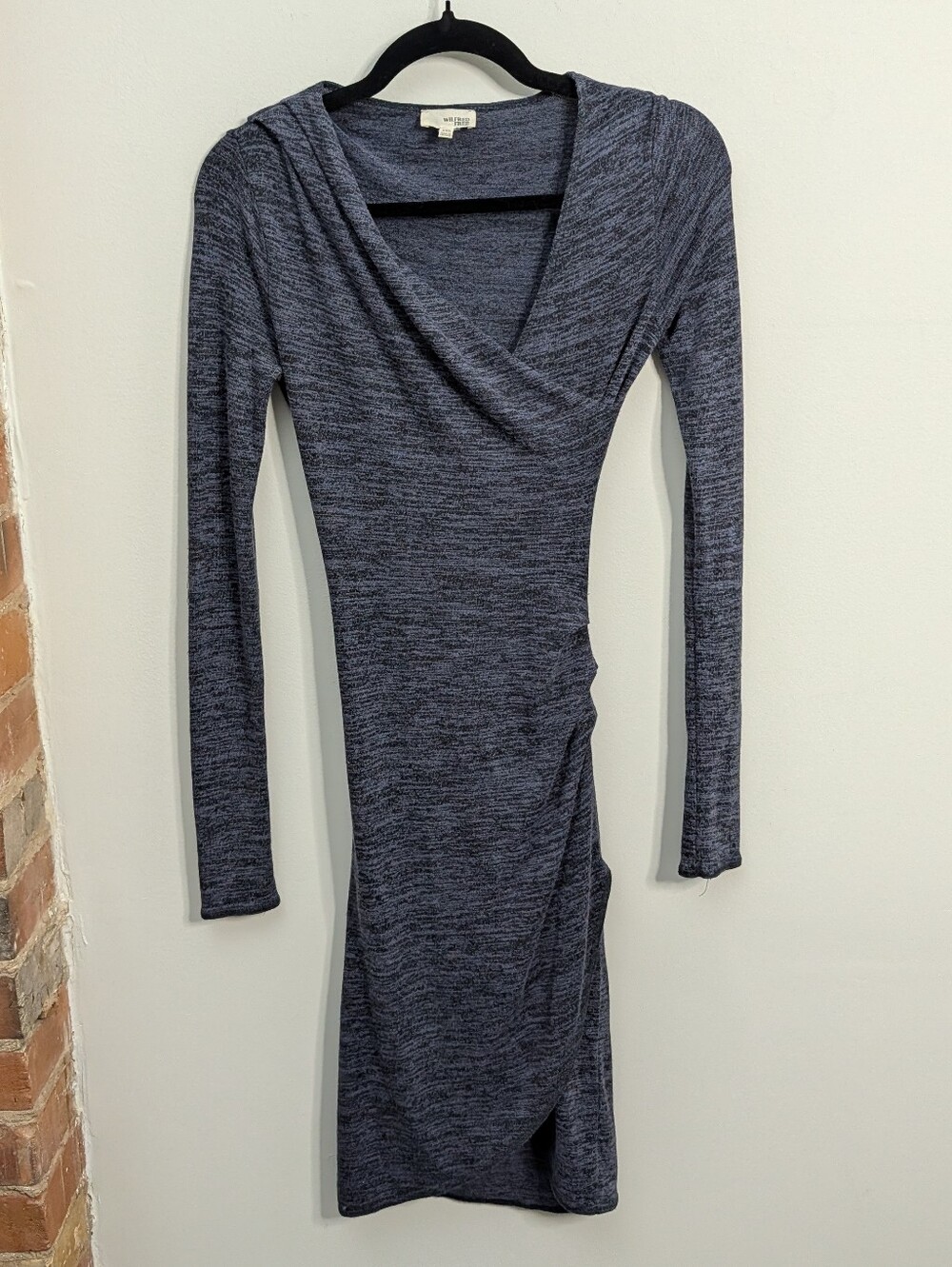 Aritzia Wilfred Heidi Blue Grey Long-Sleeve Dress Size XXS